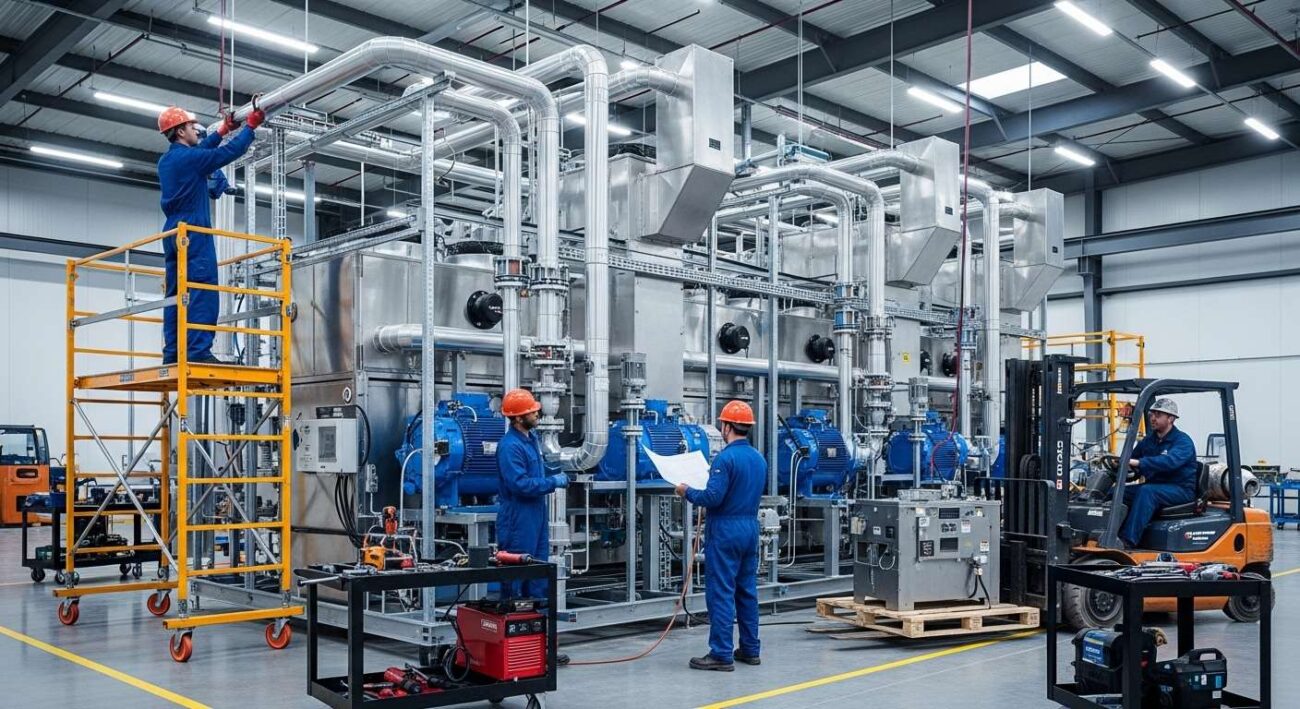 Установка промышленного котельного оборудования